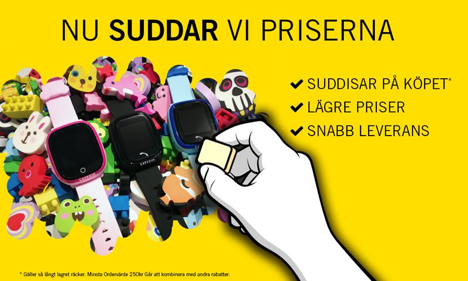 Kampanj med texten "nu suddar vi priserna".