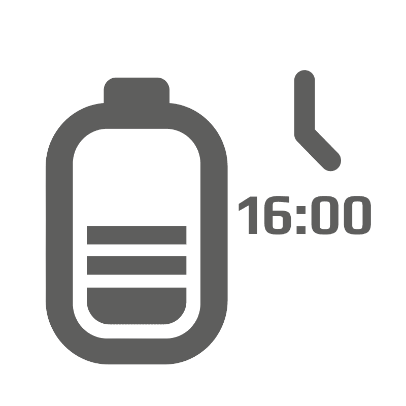 Ikon på ett batteri med en kort batteritid.