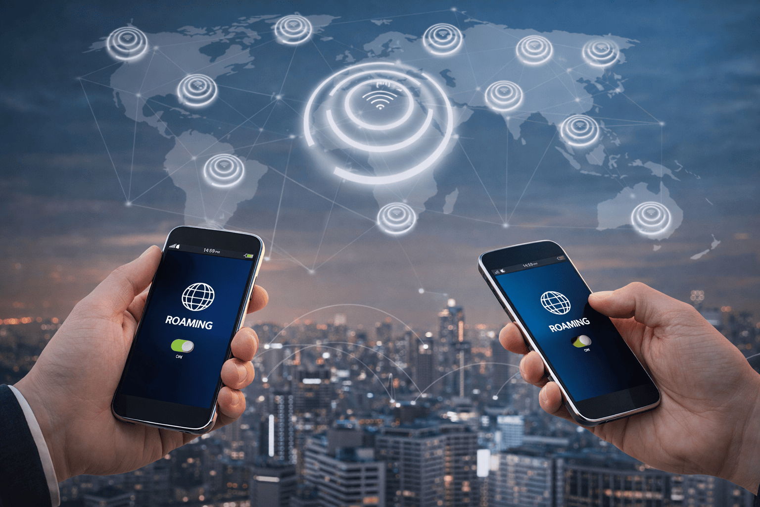Data roaming betyder att din mobil använder ett annat operatörs nätverk än din egen för att surfa, ringa och skicka meddelanden utomlands.