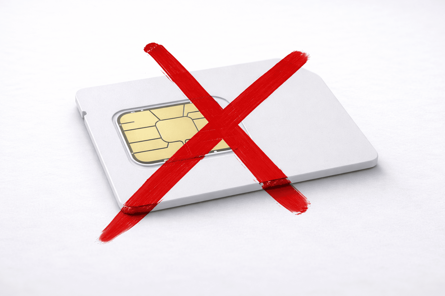 Ett sim-kort utan nummer.