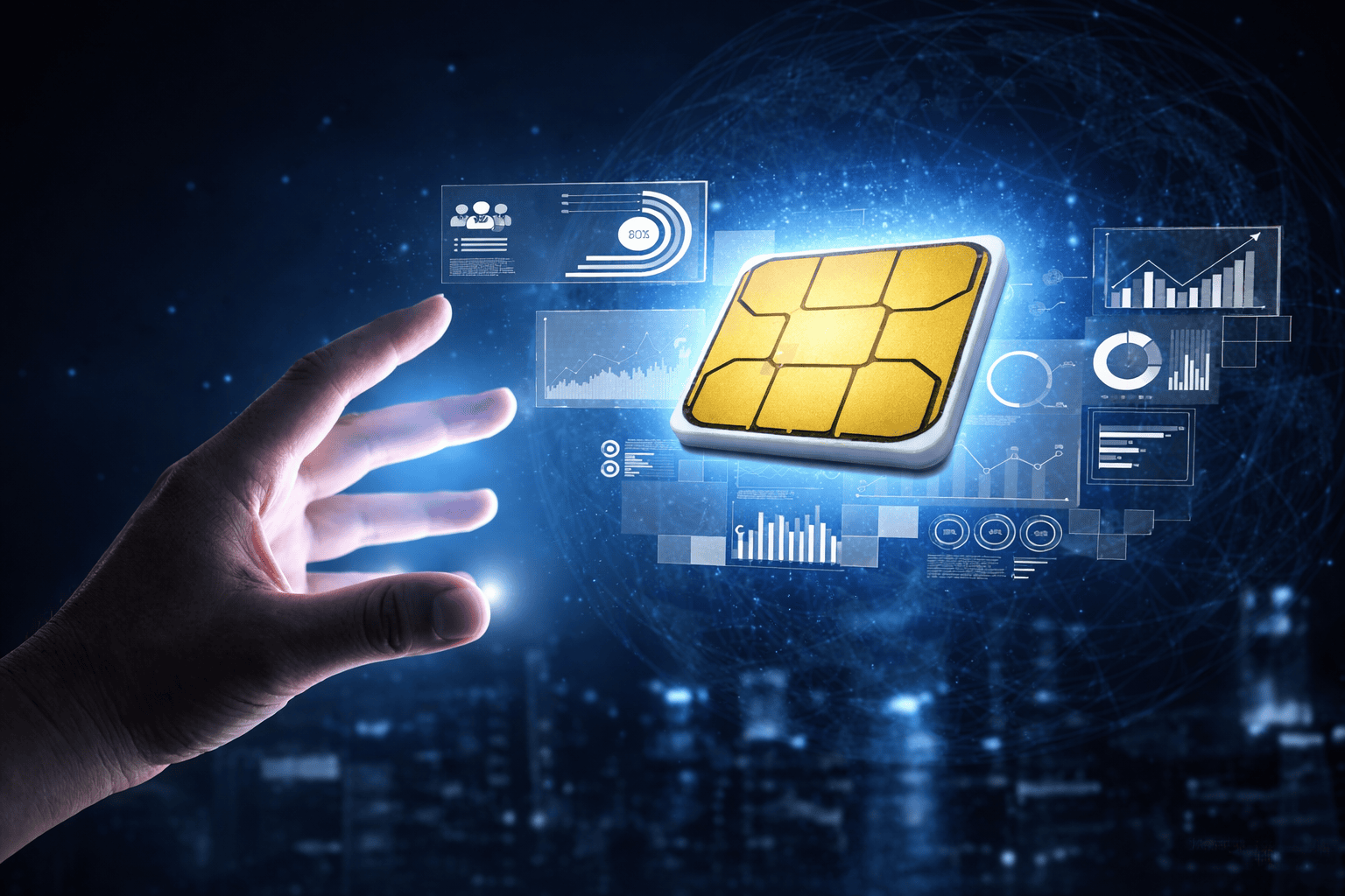 Ett sim-kort och dess data.