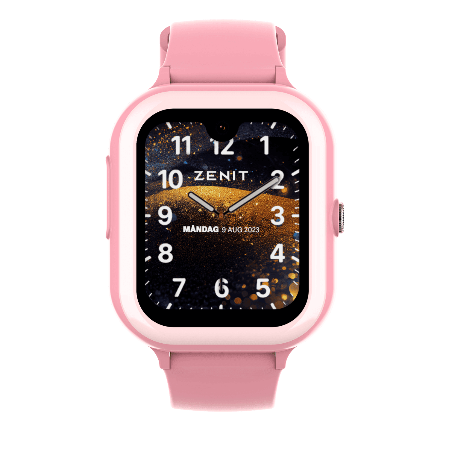 En rosa Zenit som behöver ett simkort till smartklocka barn.