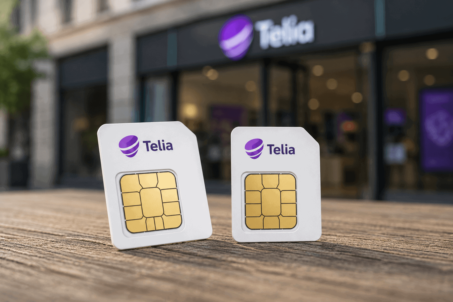 Dubbla sim kort hos Telia.